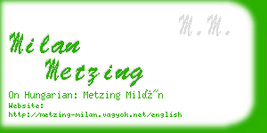 milan metzing business card